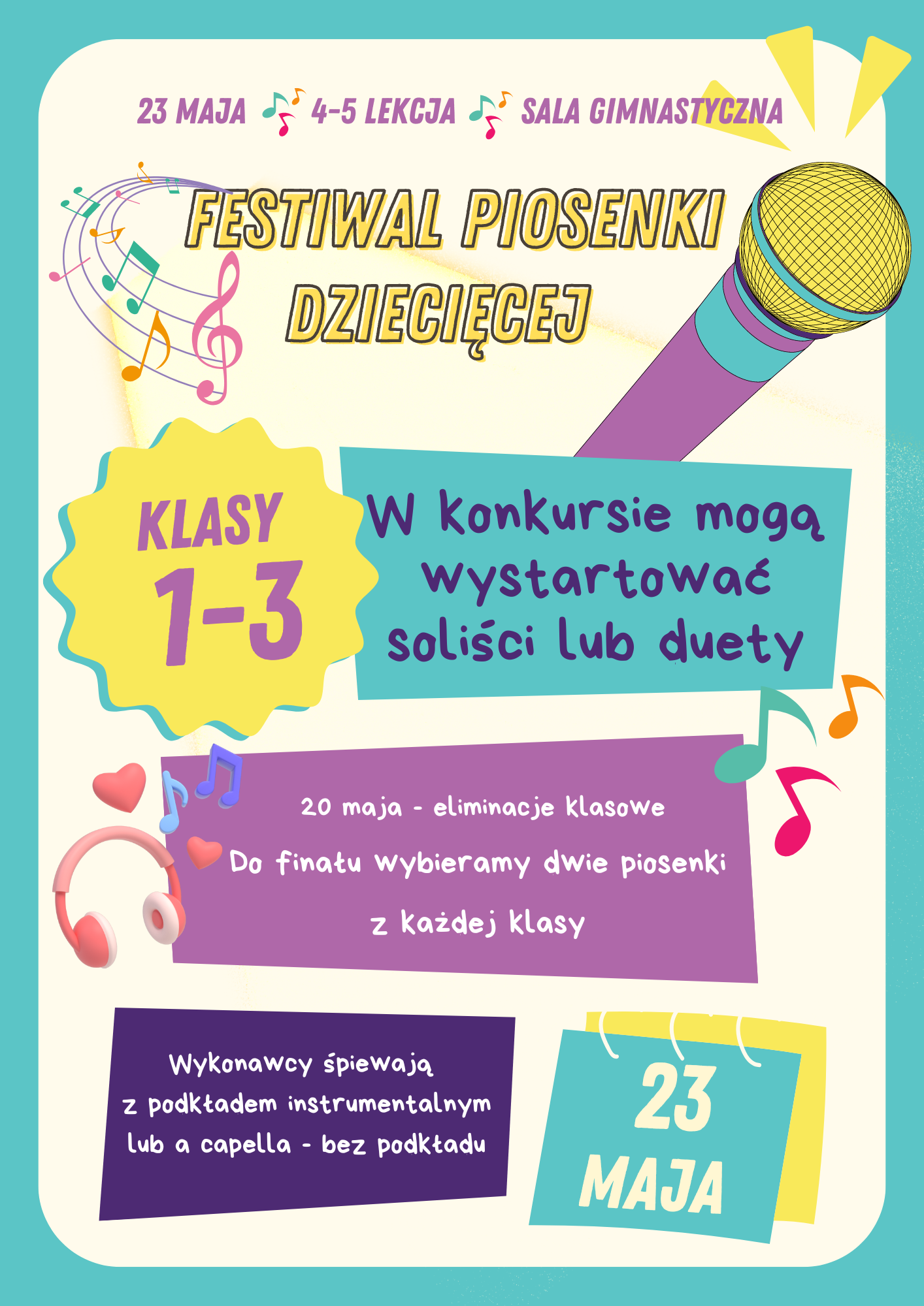 plakat festiwalu piosenki