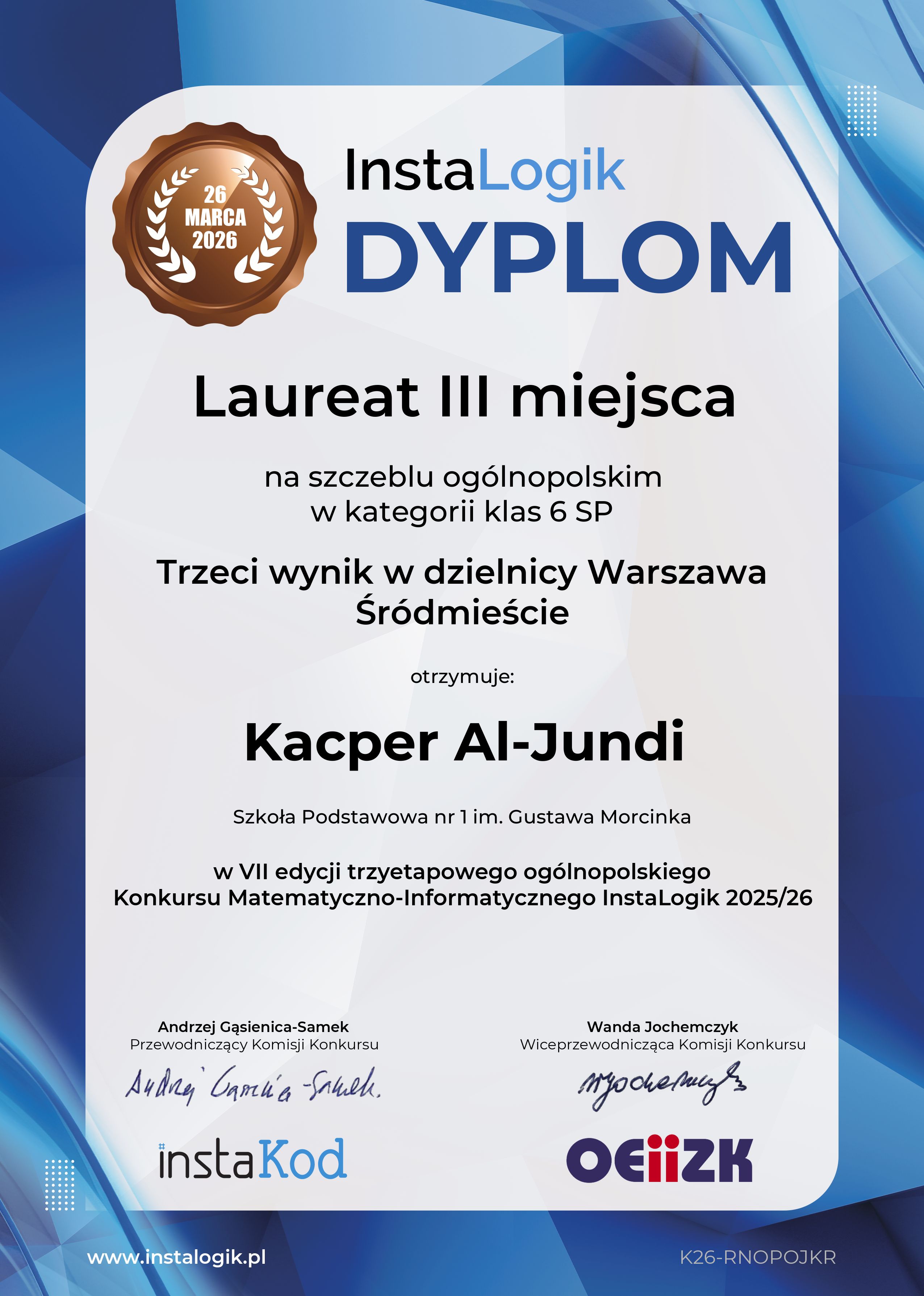 Dyplom Kacper Al-Jundi