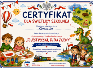 Zakończenie projektu edukacyjnego w świetlicy 1a